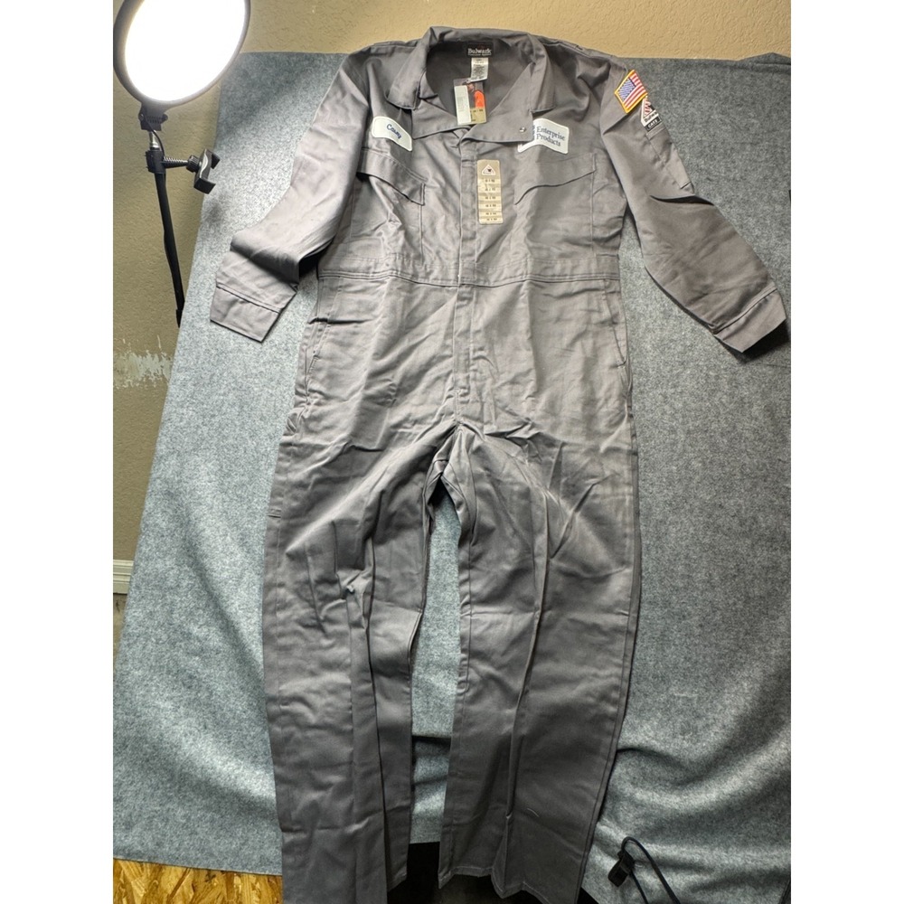 Bulwark Westex Ultrasoft Coverall Mens 46 Gray Cotton Flame-Resistant Workwear